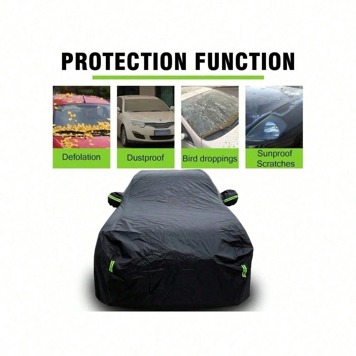 SUV Car Cover All-Weather Shield | Snow/Sun/UV/Dust Proof With Reflective Strips & Wind Straps,Heavy Duty Outdoor Protection Car Mobile World
