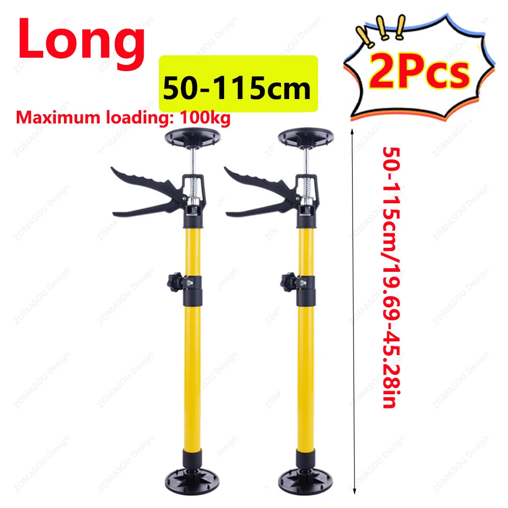 1-2Pcs Labor-Saving Telescopic Support Rods Jack Bar Drywall Door Lift Support Construction Tool for Cabinet Stairs Porches Deck
