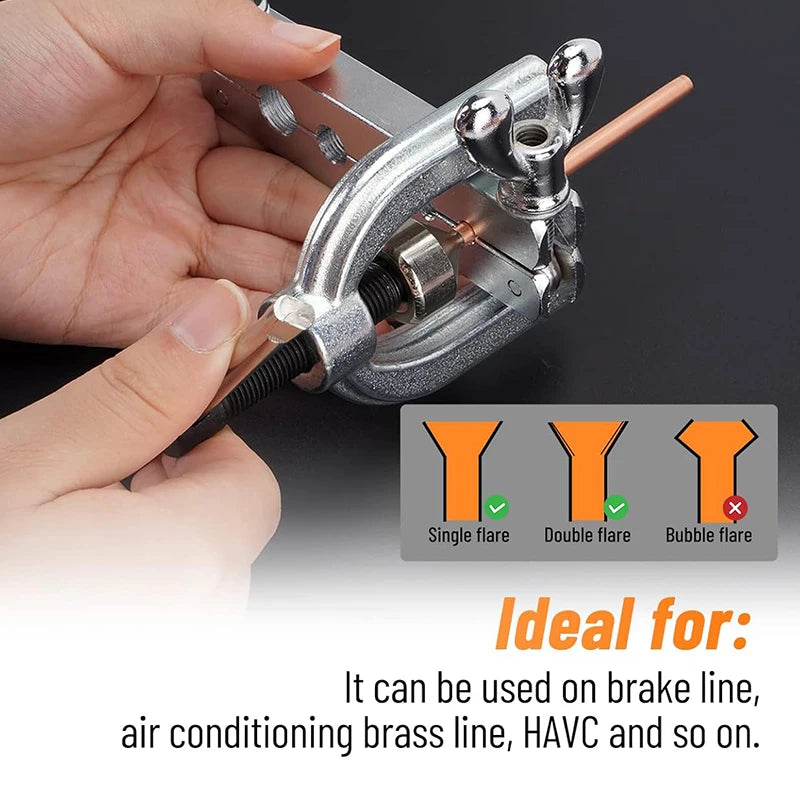 25Ft 3/16'' Brake Line Kit with 16 Fittings and 4 Unions Brake Pipe Fittings,Brake Line Double & Single Flaring Tool Kit CM World