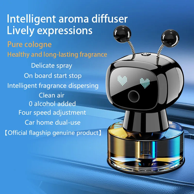 High-End Car Interior Fragrance Long-Lasting Perfume Rechargeable Robot Car Mounted Smart Fragrance Diffuser With Automatic Spra