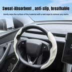 For Tesla Model Y Juniper Model 3 Highland Car Steering Wheel Cover Breathable Sweat-Absorbent Non-Slip Wrap