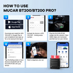 MUCAR BT200 / BT200 Pro OBD2 Scanner Auto Full System Diagnostic Lifetime Free Oil SAS Reset Free 1 Year Car Diagnosis Tools CM World