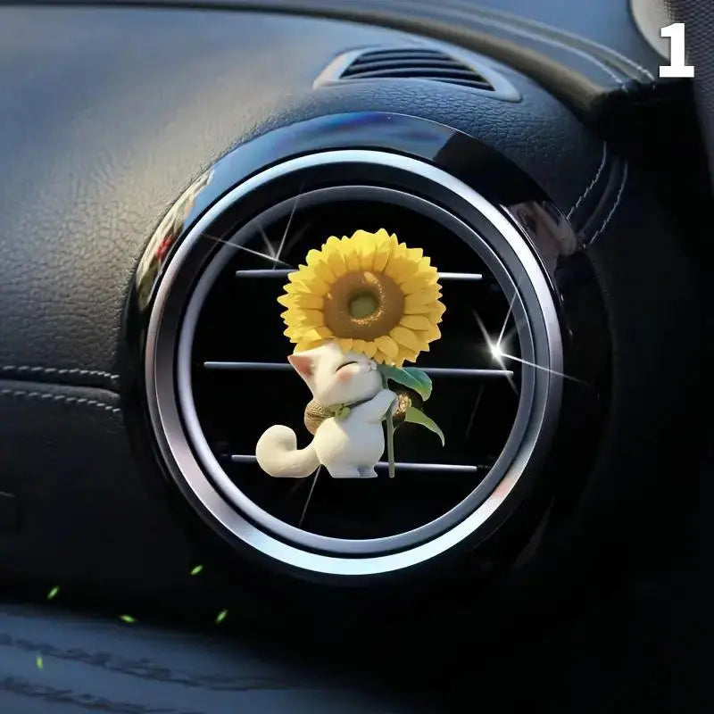 Cat Car Air Freshener Vent Clip Cute Animal Shape Long Lasting Perfume Interior Accessories for Vehicle Dashboard Decoration