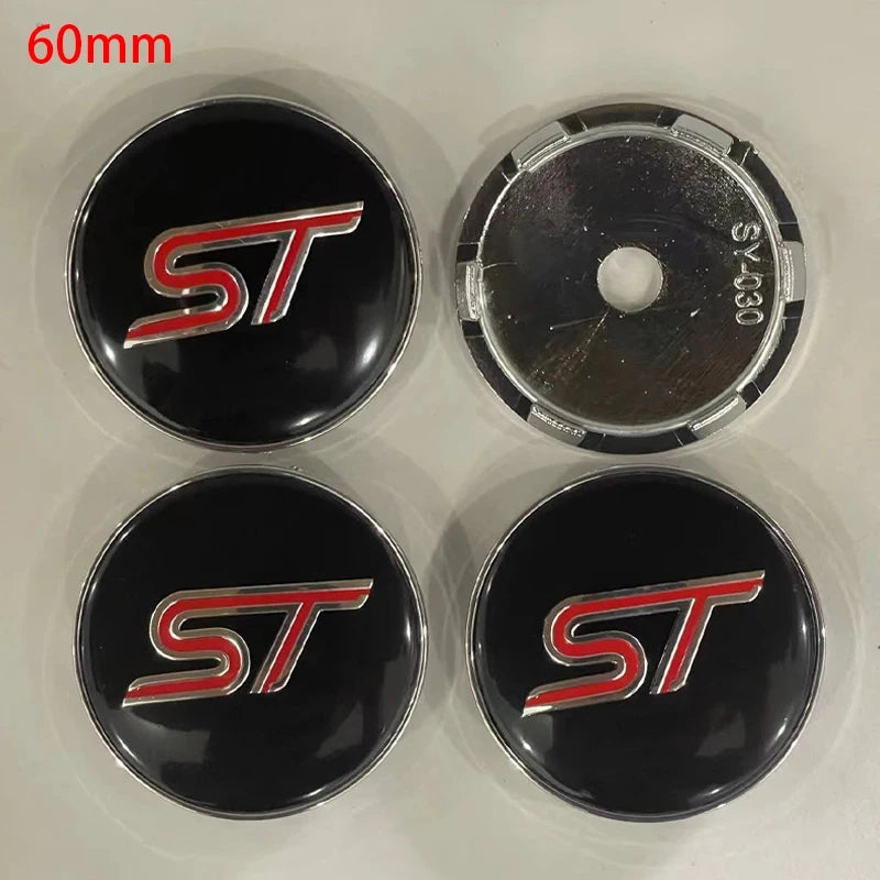 4Pcs 60mm Car Wheel Center Hub Cap Rim Cover For Ford ST Fiesta Focus Edition Puma X KUGA Mondeo Ecosport Car Auto Accessories