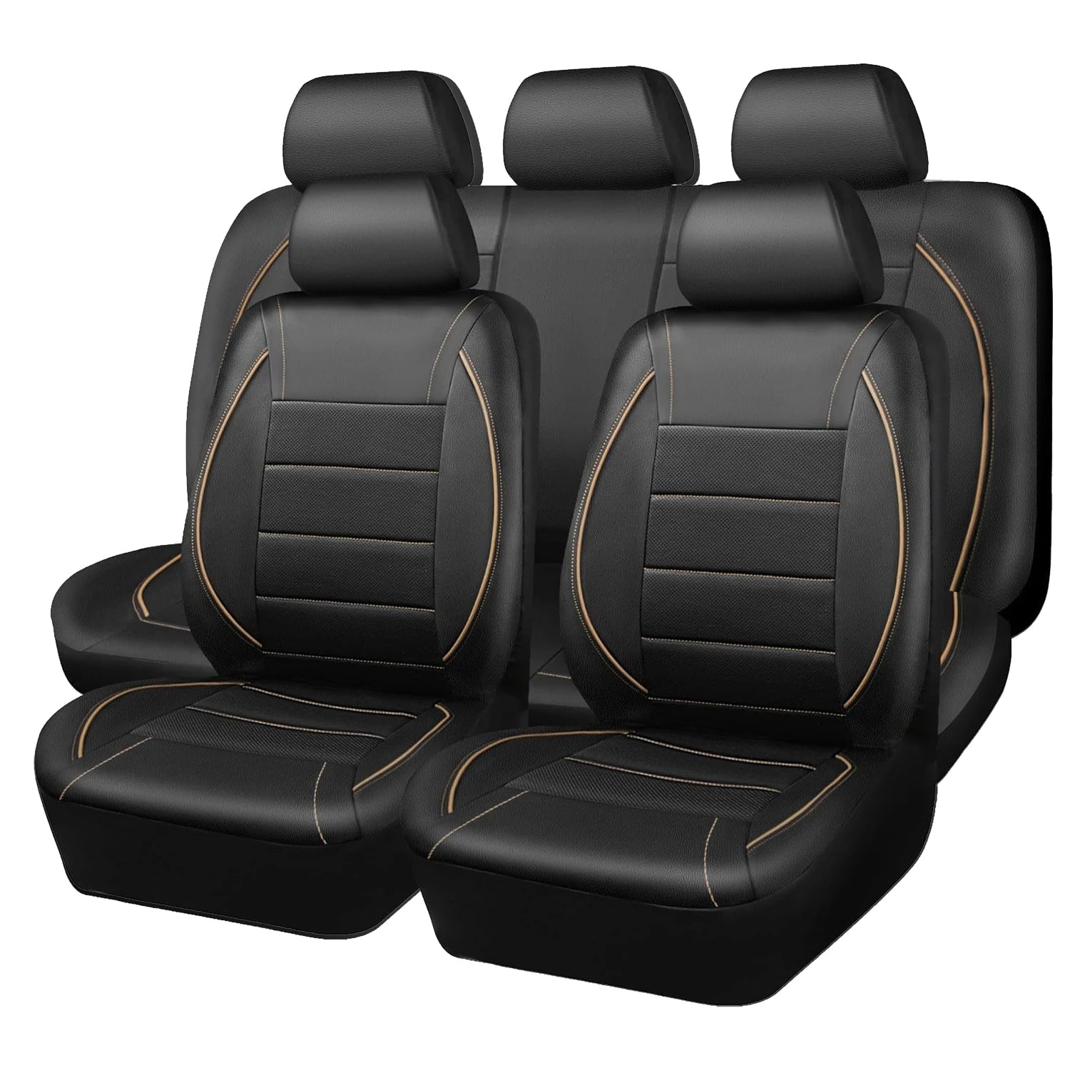 Universal Leather Car Seat Covers Red Simple Waterproof 5 Seat Car Seat Cover CM World