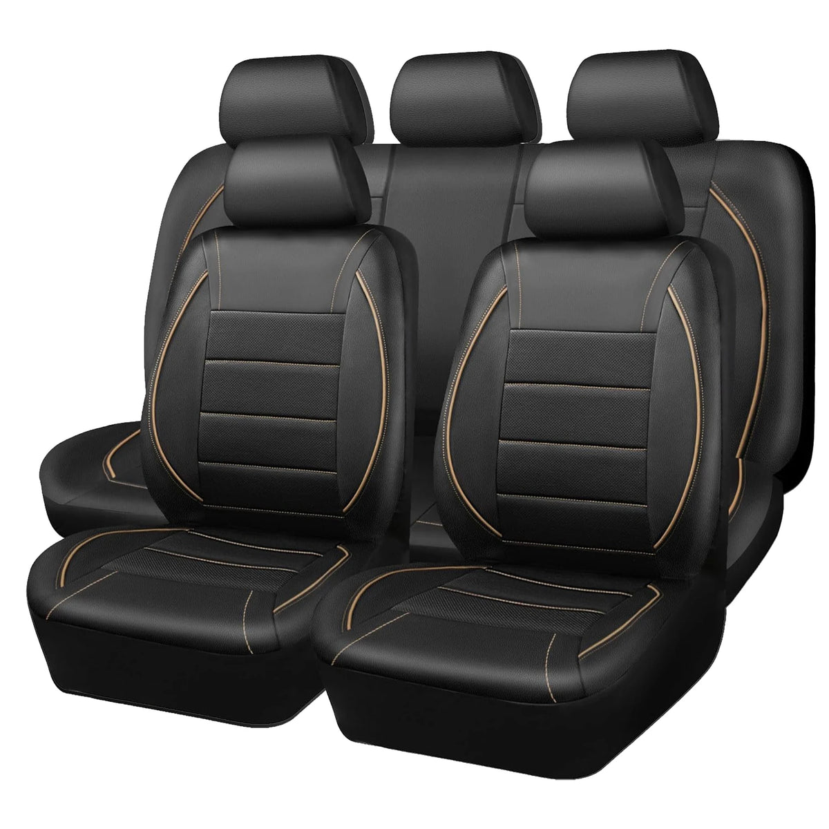 Universal Leather Car Seat Covers Simple Style Breathable  Full Set or Front Pair