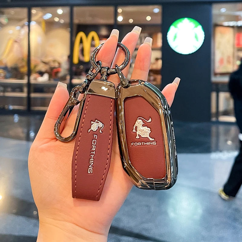 Car Key Case Bag Holder Key Protective Cover For Dongfeng Fengxing Forthing T5 EVO 2021 Keychain