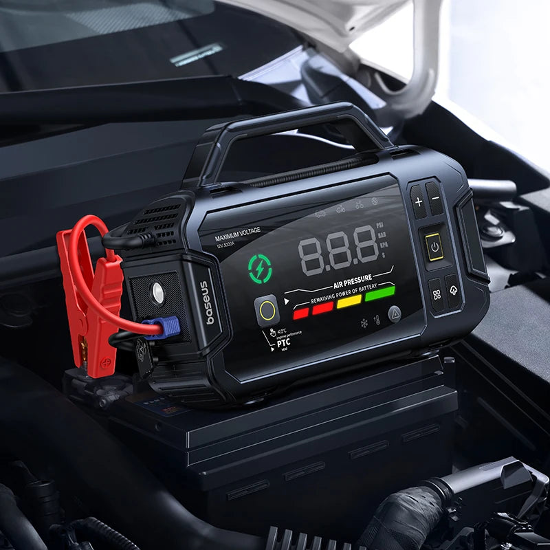 Baseus VJ1 3000A Jump Starter  4 in 1 150PSI Air Compressor Power Bank 21600mAh Car Battery Emergency Boosters Portable Starting Device