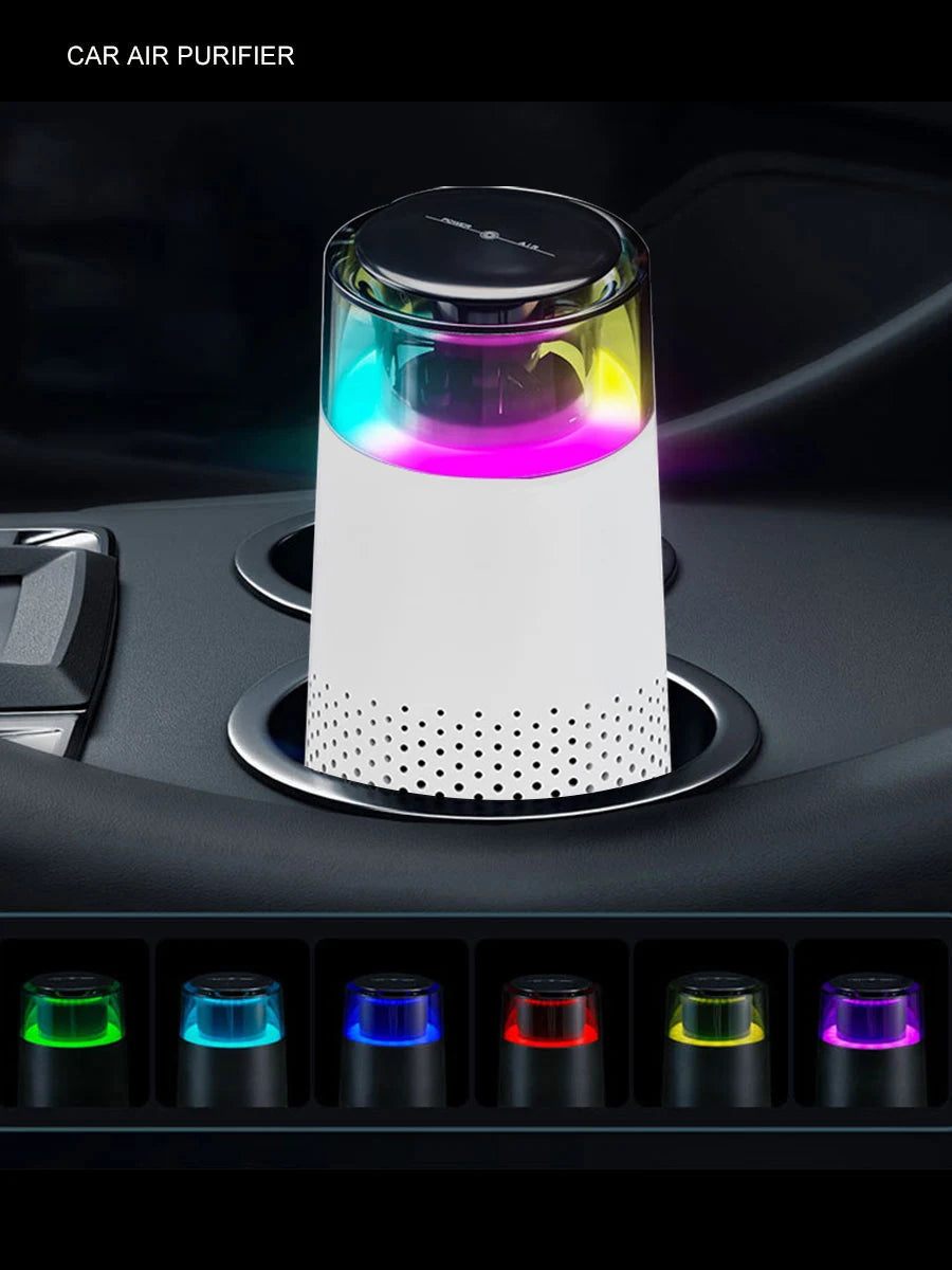 HEPA Filter Usb Air Purifier Car Home Negative Ion Odor Smell Removal Small Air Freshener  Electrical Appliances  White Black CM World