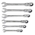 6Pcs/set Flexible Ratchet Combination Wrench Kit Metric Flex Head Gear Ring Spanner Car Repair Tools