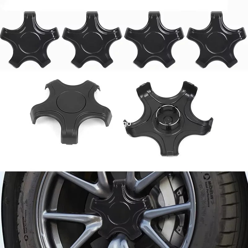 Wheels Cap Kits For Tesla Model 3 18 inch Original Standard Rims Center Caps Hubcaps Cover Aero   [ White and Red T Logo] CM World
