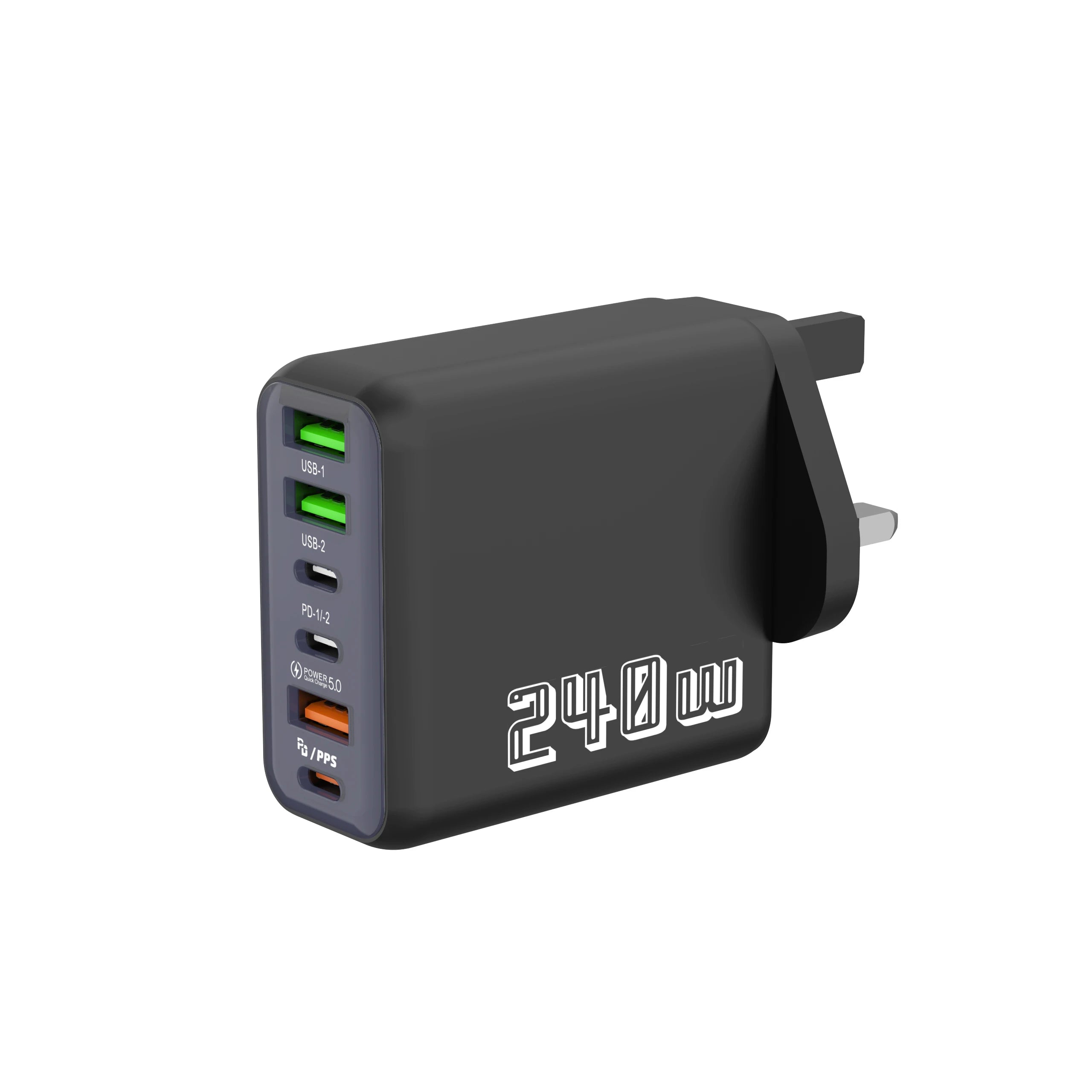 6 Ports USB C PD Charger 240W Quick Charge 3.0 Type C USB Phone Chargers Super Fast Charging Adapter For iPhone Samsung Xiaomi Car Mobile World