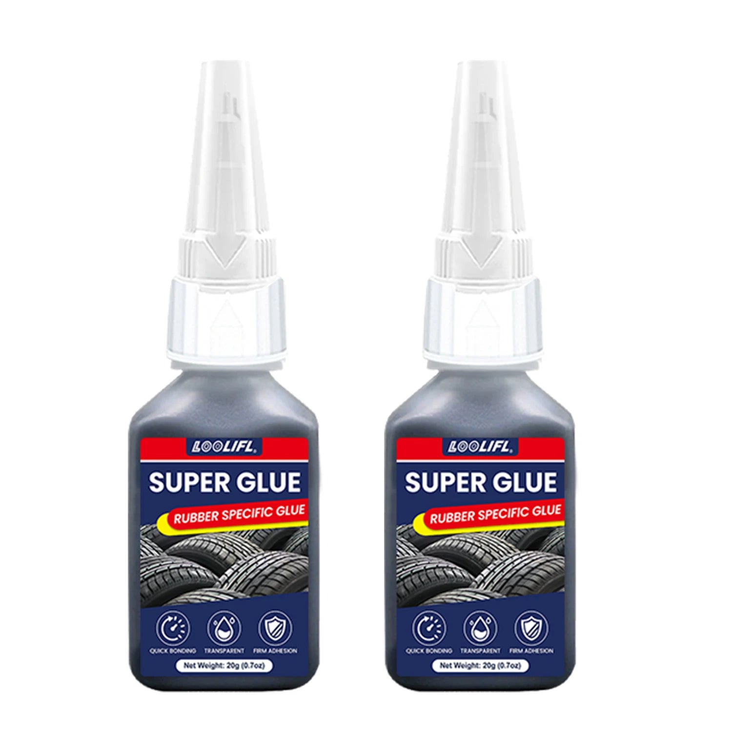 LOOLIFL-Tire repair adhesive, suitable for cars, motorcycles, bicycles, jeeps, off-road vehicles, trucks, tractors, 20ml, black CM World