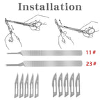 Carbon Steel Carving Metal Scalpel Knife Handle Blades Number 11 23 Surgical Medical Practicing Cutting Sculpting Repairing Tool CM World