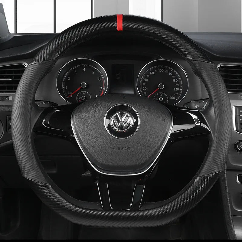 Universal D Shape Car Steering Wheel Cover Breathable Anti Slip Car Decoration Suitable 37-38cm Steering Wheel Cover Accessories CM World