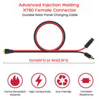 1.5m/5Ft XT60 Female to Solar Cable for Anker SOLIX F1200/F1500/F2000/F2600/F3800/C800 Plus/C1000 Portable Power Stations.