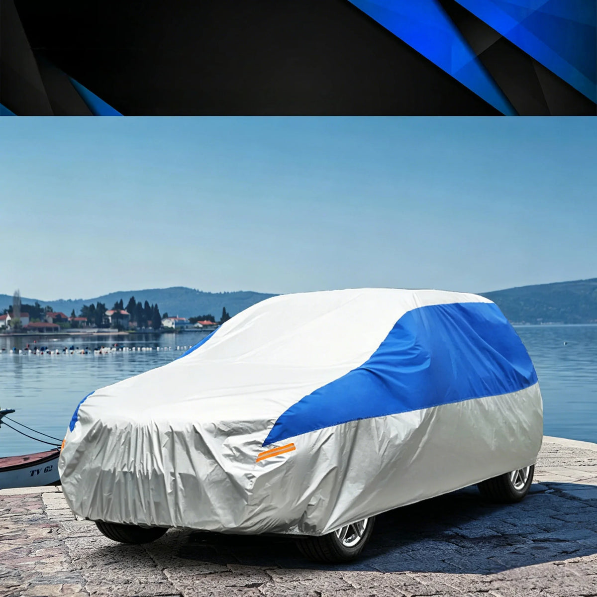 Kayme Car Cover Silver Blue 190T Waterproof Sun-proof Full-car Protection Convenient Universal For SUVs/sedan Hatchbacks