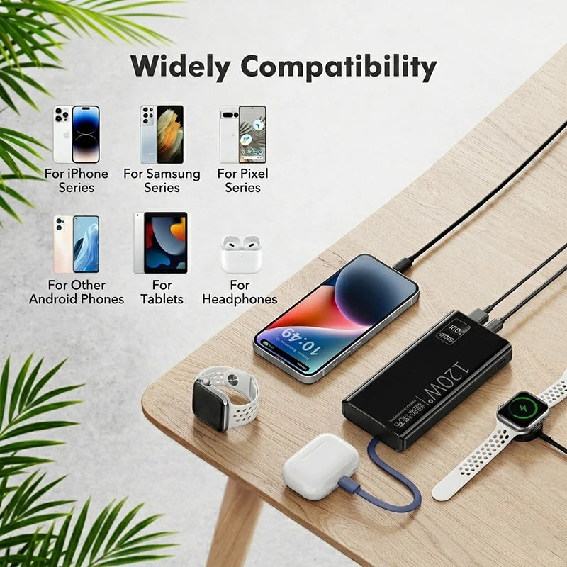 Lenovo Original 500000mAh Powerbank External Spare Battery Portable Charger For iPhone Samsung Super Fast Charging PowerBank
