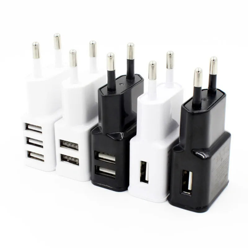 5V 2A USB Charger Travel Wall Charging Head Mobile Phone Dual USB Charger AC Adapter Portable EU Plug For iPhone Xiaomi Samsung Car Mobile World