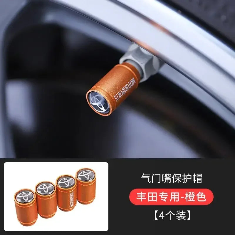 4Pcs Matt Car Wheel Tire Valve Caps for Toyota RAV4 Corolla Camry Frontier Supra C-HR Hilux Tacoma PradoCorolla CHR Accessories CM World