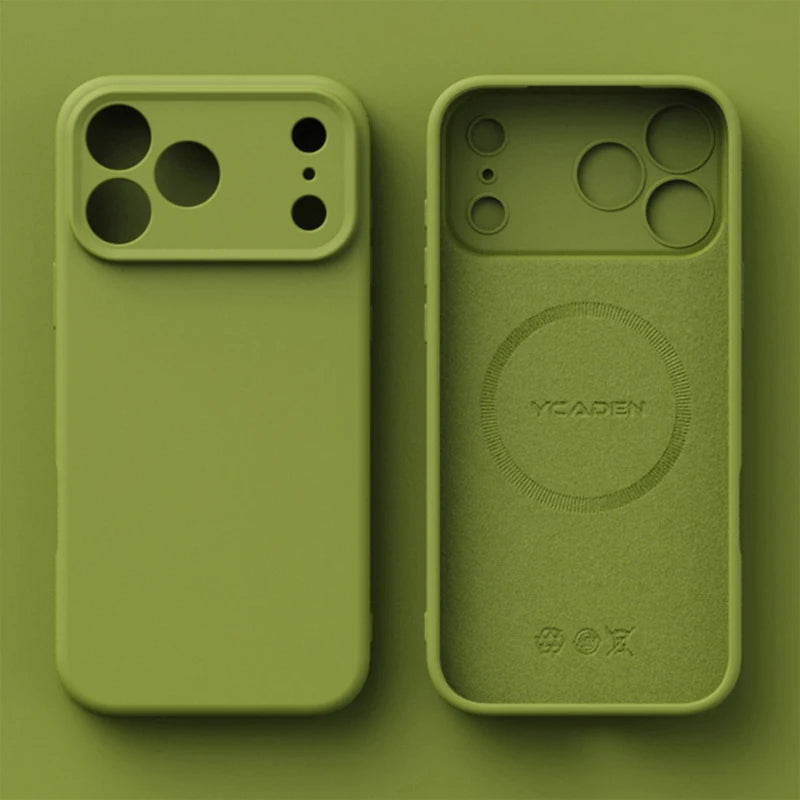 Original Liquid Silicone Magnetic Phone Case For iPhone 17 16 15 14 13 12 Pro Max Plus 17 Air For Magsafe Wireless Charge Cover Car Mobile World