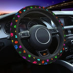 Dog Paw Love Heart Print Steering Wheel Cover Universal 15 Inches Anti Slip Neoprene Car Steering Wheel Protector for Women Men CM World