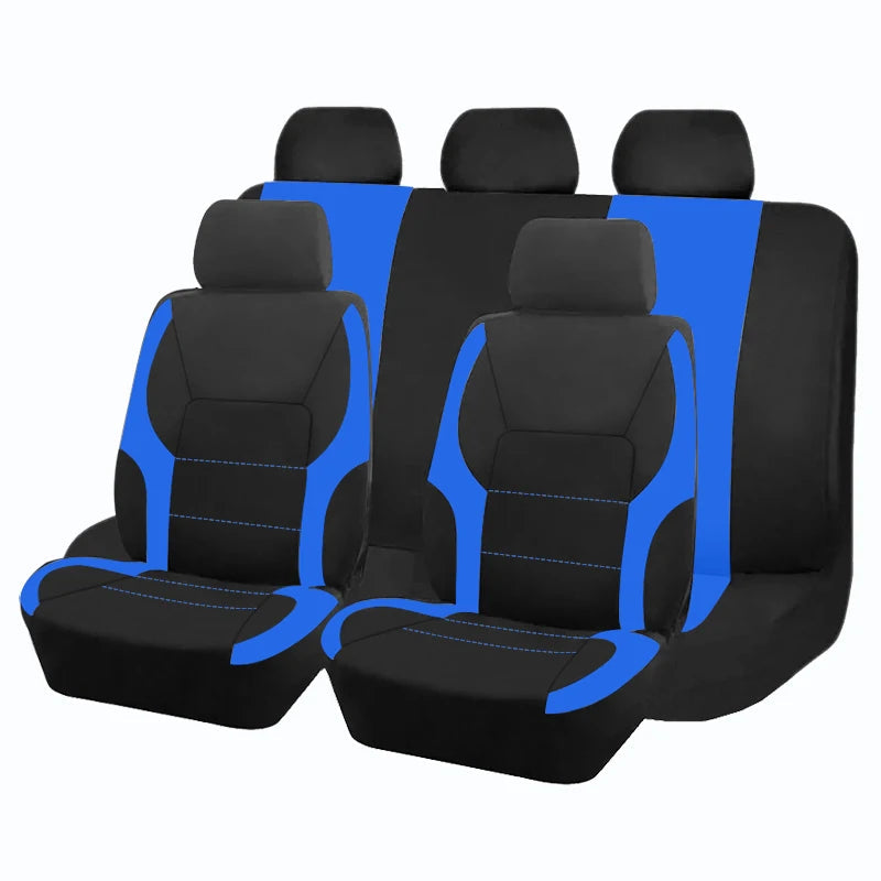 AUTO PLUS Sports Universal Polyester Car Seat Cover Set Fit Most Car Plain Fabric Bicolor Stylish Car Accessories Seat Protector CM World