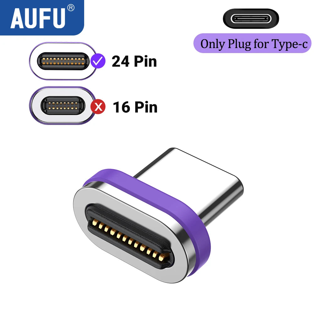AUFU 240W Magnetic USB C Adapter Fast Charging Type C to USB C USB4 Connector 40Gbps 8K60Hz for Thunderbolt 4 3 iPhone16 Macbook