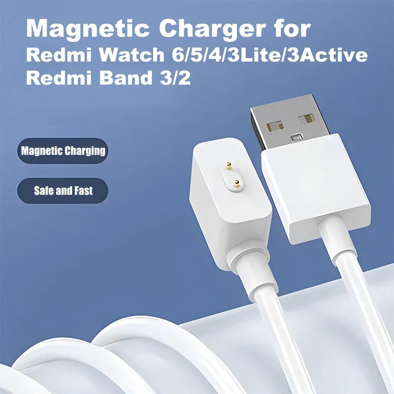 Magnetic Charger for Redmi Watch 6 5 4 3Lite 3Active, Redmi Smart Band 3 2, Xiaomi Smart Band 10 9 8 NFC Pro USB Charging Cable Car Mobile World