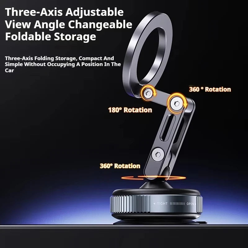 X53 Magnetic Phone Holder Rotating Folding Vacuum Suction Mag Stand For Car Navigation Gym Kitchen Streaming Bracket CM World