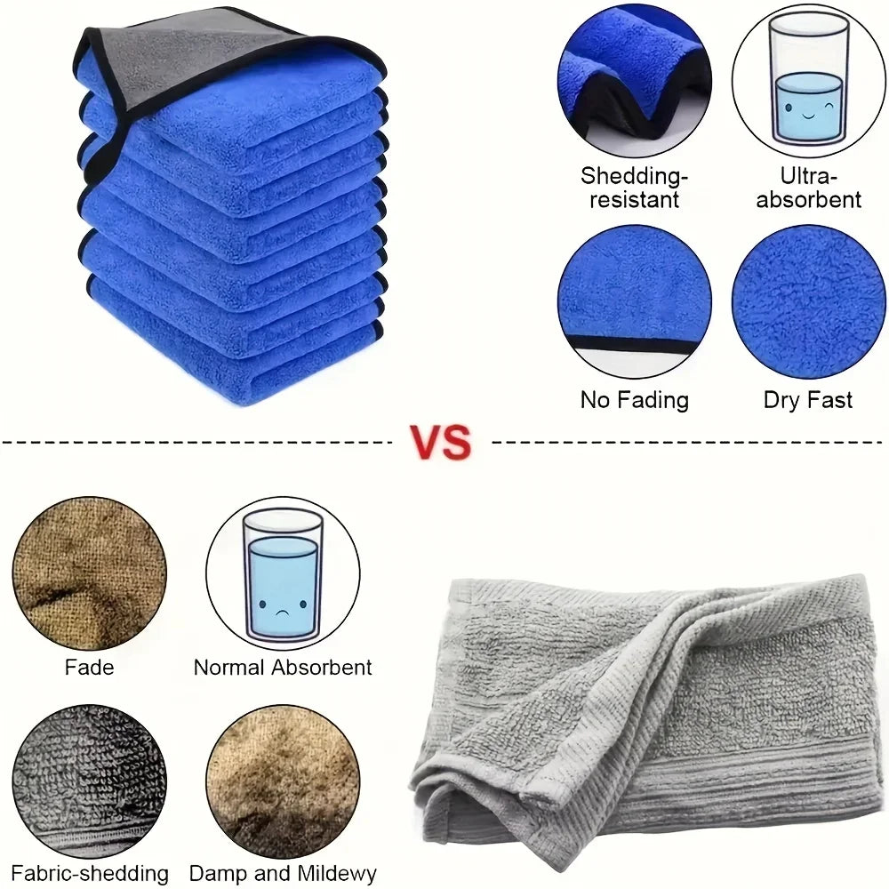 10-1Pcs Microfiber Cleaning Towel Car Cleaning Cloths Professional Detailing Car Drying Microfiber Towel Wash Towels Accessories