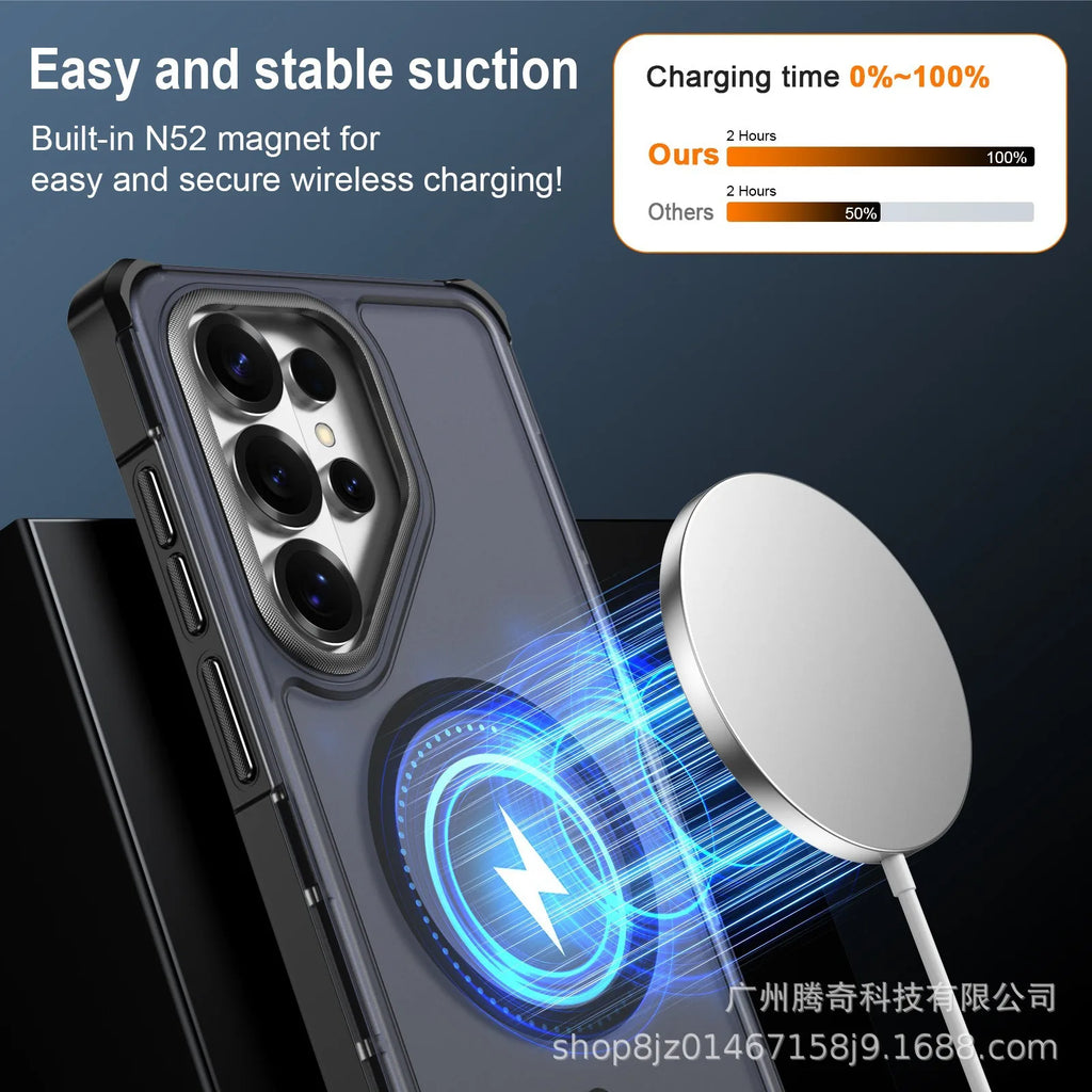 Hybrid Rugged Armor OTT-BOX Case For Samsung A57 A37 S26 Ultra S25 S24 Plus S23 FE For Magsafe Charge Symmetry Shockproof Cover