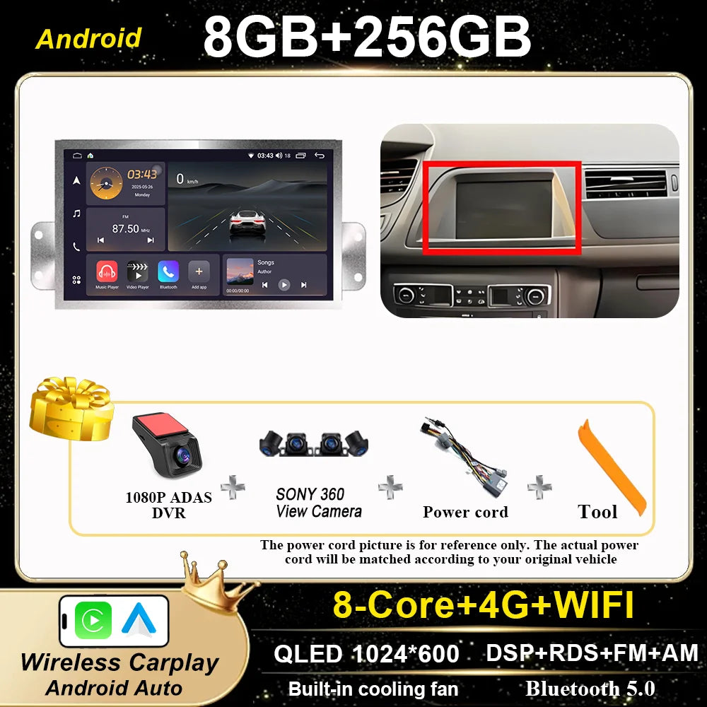 7 Inch For Citroen C5 X7 III Car Multimedia Player GPS Navigation NO 2Din Stereo Radio Wireless Carplay WIFI Car Accessories 4G CM World
