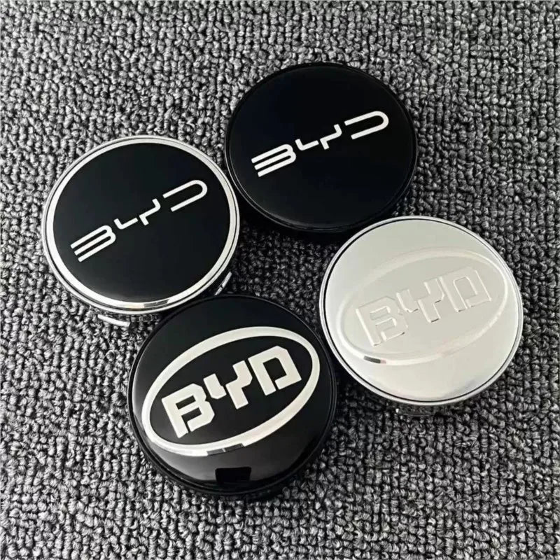 4pcs 55/58/68mm Car Wheel Center Hub Cap Badge Emblem Decal Wheel Sticker For BYD Atto 3 Yuan Plus Song Plus Seal Dolphin Seali CM World