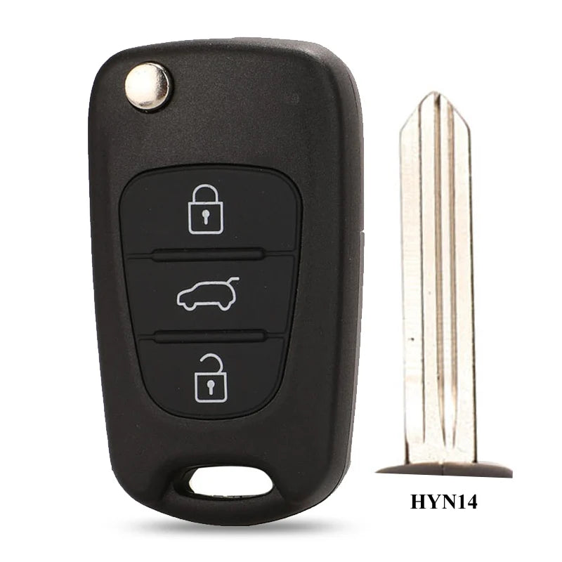 jingyuqin 10pcs Remote Flip Key Shell For Kia K2 K5 Sorento Sportage Rio Hyundai I30/IX35 Accent 3Button Car Folding Key Housing CM World