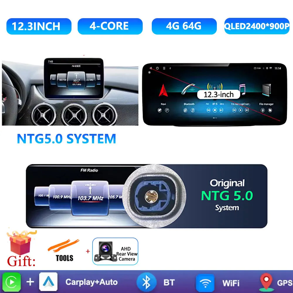 For BENZ B CLASS W246 2011 - 2018 Android 16 Carplay WiFi HD Screen GPS Navi Auto Accessories Car Radio Video Multimedia player CM World