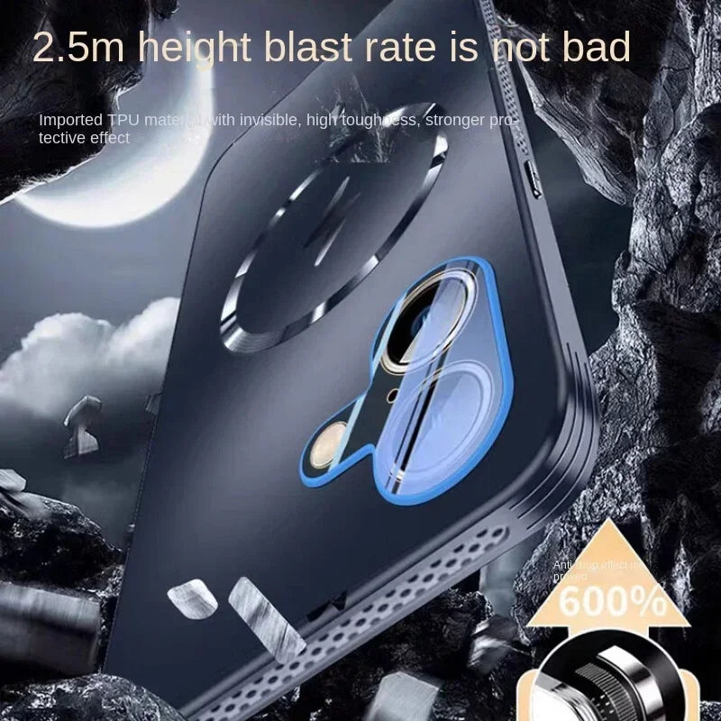 Magnetic iPhone Case with Heat Dissipation, Full Protection, Anti-drop for Apple 16, 15, 14, 13, Pro Max, New Car Mobile World
