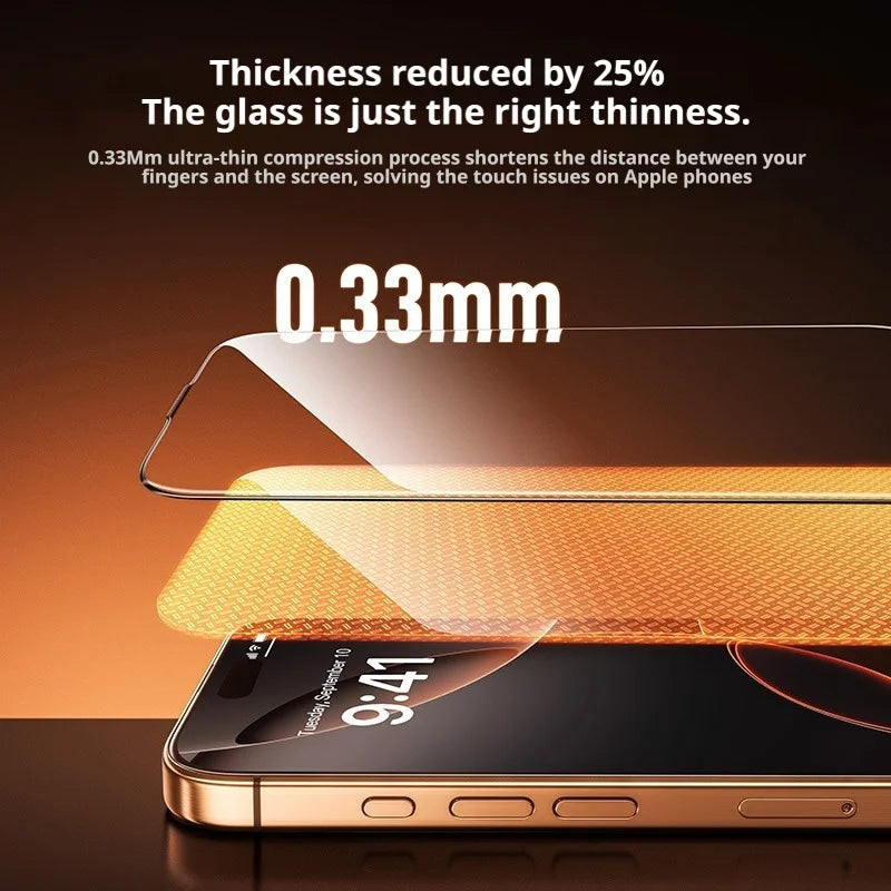 SAMZHE 3D Hot-bending Screen Protector for iPhone 17 Pro Max 16 Pro HD Full Coverage Corning Tempered Glass Film for iPhone 17
