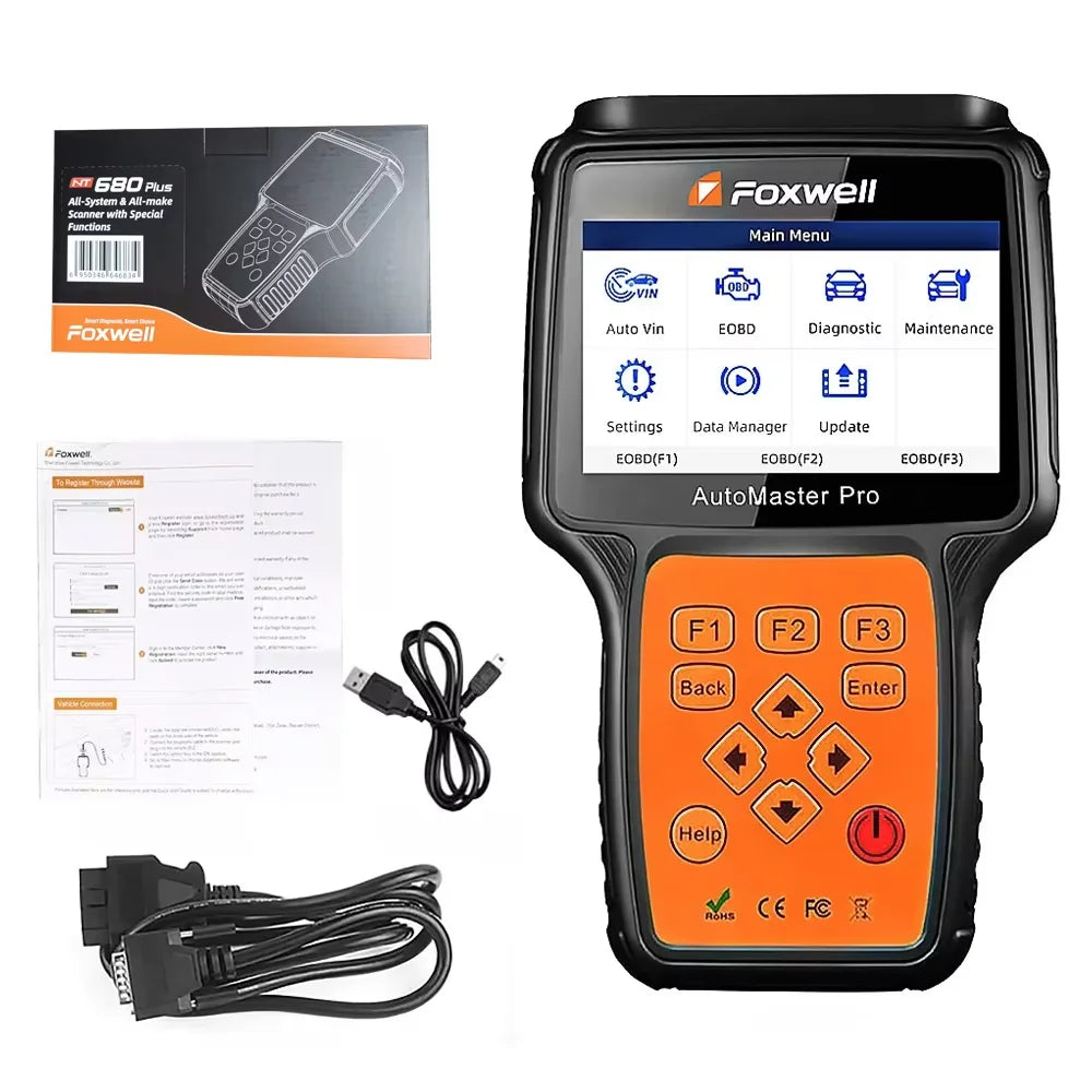 Foxwell NT680 Plus WIFI All Systems Car OBD2 Scanner Diagnostic Tool with Oil Light/EPB Functions Update of Foxwell NT680 Pro Car Mobile World