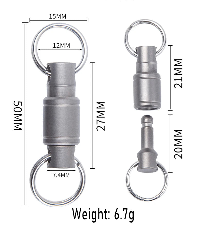 Super Light TC4 Titanium Men Alloy Keychain High Quality Quick Release Mini CAR Key Chain Convenient Detachable Key Ring CM World