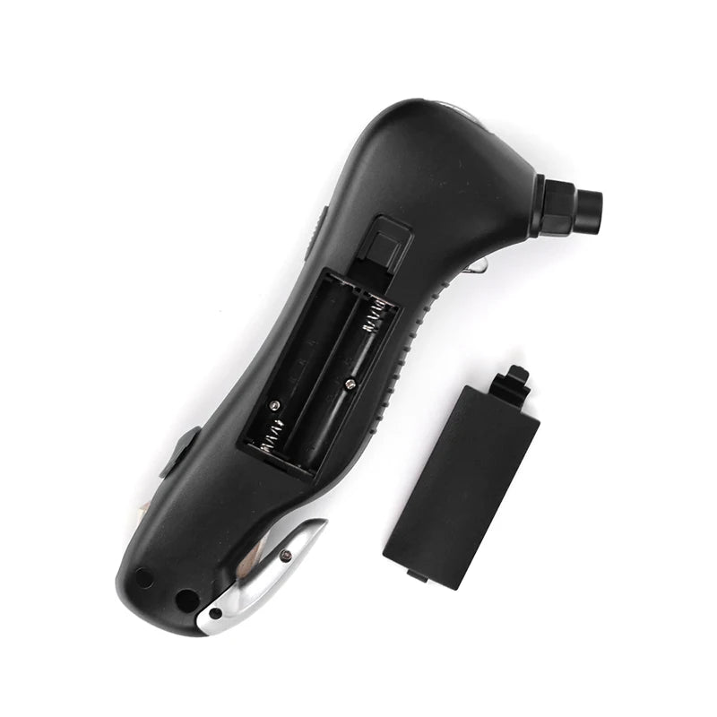 Digital tire pressure gauge, emergency lighting flashlight, car escape hammer, seat belt cutter, multi-functional self-rescue to CM World
