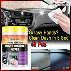 40PCS Car Interior Cleaning Wipes Multipurpose Wipes for Dashboard Leather Seats Screen Quick Cleaner Degreaser for Stains Dust CM World