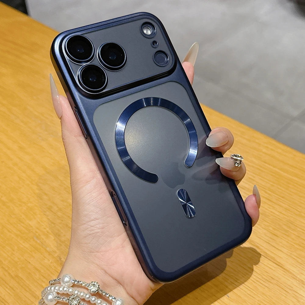Luxury Matte Translucent Magnetic Case For iPhone 17 Pro Max 17Pro 17 Air For Magsafe Wireless Charging Camera Protector Cover Car Mobile World