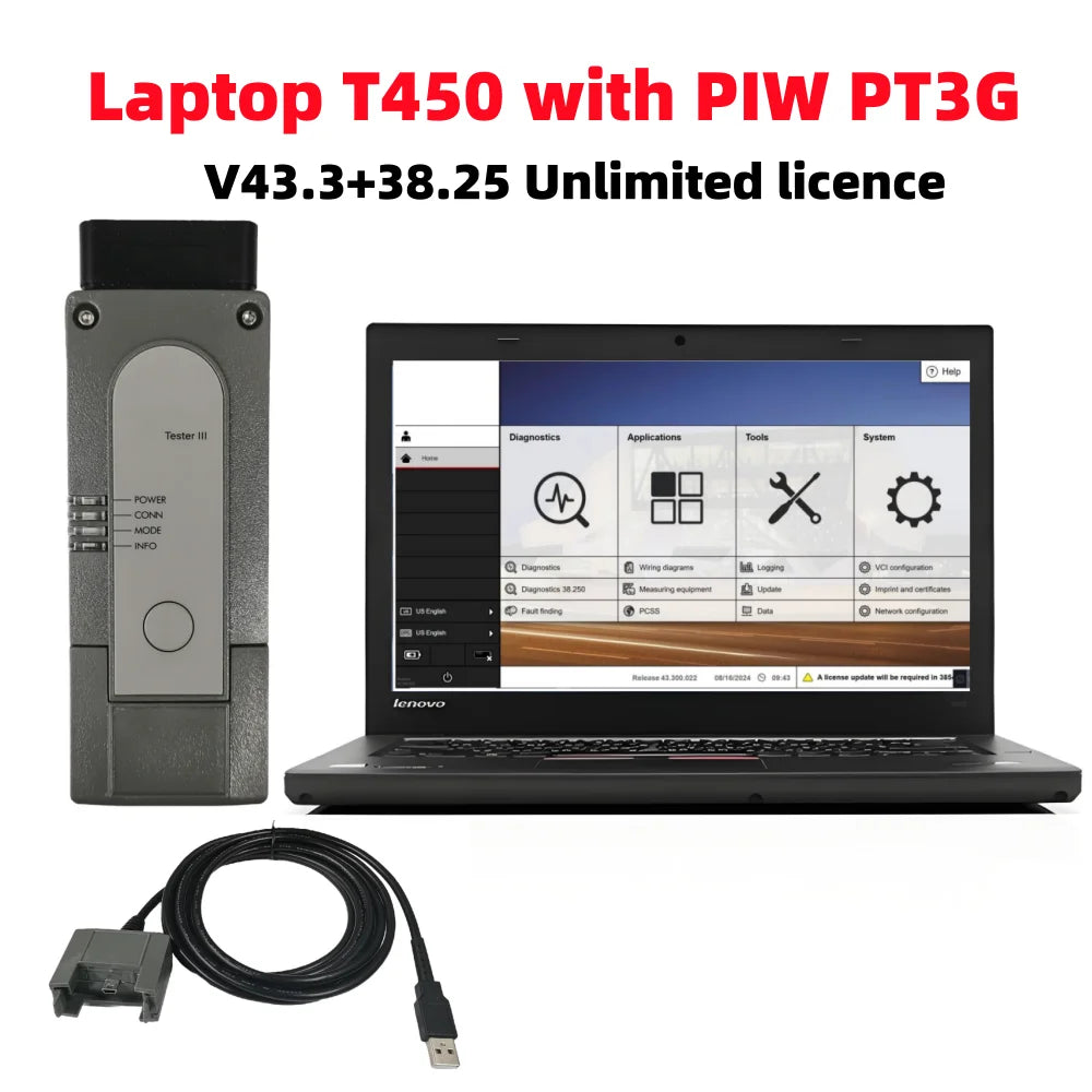 New 2026 PIW PT3G Tester III VCI Diagnostic tool PT3G Programming Engineer Mode Software SSD V43.3 V38.25 car diagnostic tool CM World