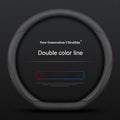 Full Leather Cover for All Seasons Auto Steering Wheel Cover Ultra-Thin Non-Slip Round Breathable Car Steering Wheel Protector CM World