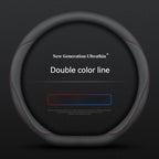 Full Leather Cover for All Seasons Auto Steering Wheel Cover Ultra-Thin Non-Slip Round Breathable Car Steering Wheel Protector CM World