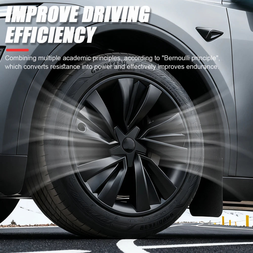 4PCS Hub Cap 19 Inch for Tesla New Model Y Juniper Crossflow Wheels Cover Performance Full Rim Tire Car Accessories 2025 2026