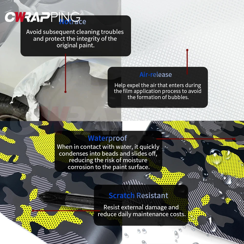Off-Road Supplies Car Body Films Jeep Camouflage Film Camo Car Wrap Yellow Waterproof Paint Vehicle Decoration Automotive Vinyl Car Mobile World
