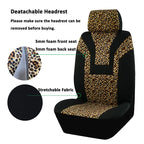 Leopard Print Car Seat Cover Car Accessories Interior Woman Airbag Compatible Universal Fits for Most Cars SUV Truck 5mm Sponge CM World