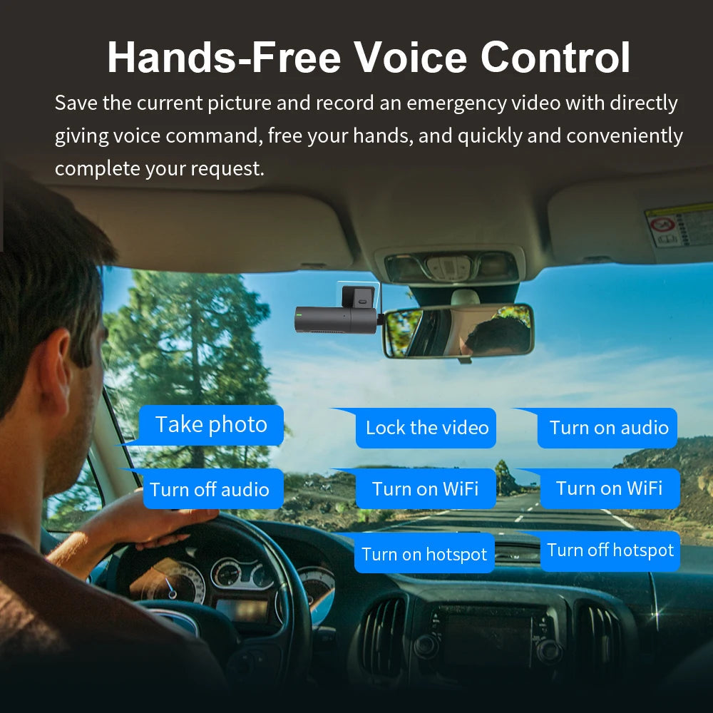 1440P KAWA Car DVR D6 Dash Cam 2K Video Recorder WiFi/App/Voice Control Dash Camera WDR G sensor Night Vision Hidden Dashcam Car Mobile World